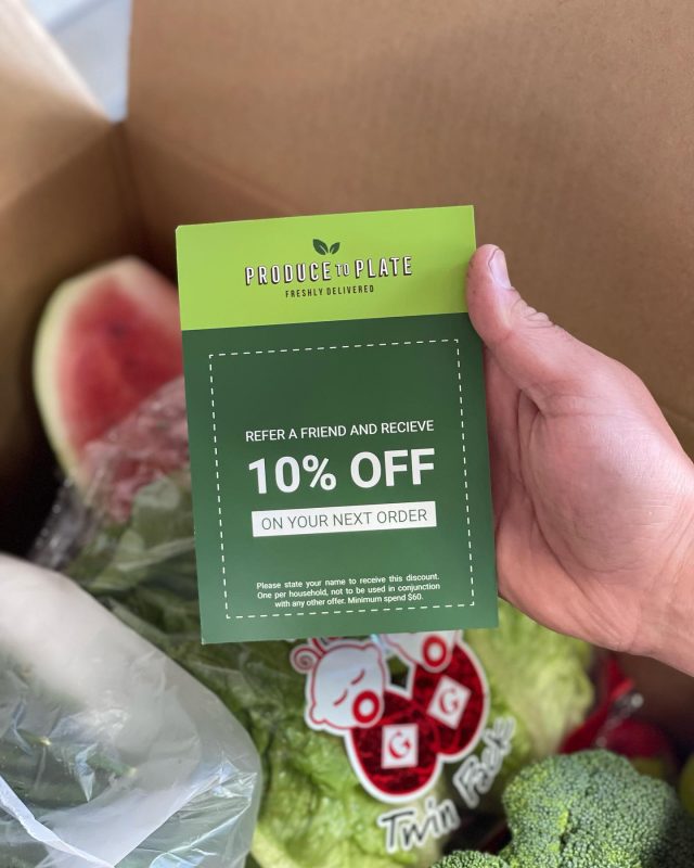 At Produce to Plate, we believe that good food should be shared ❤️ 

Refer a friend to us and you'll both get 10% off your next order. It's a win-win situation! #ProduceToPlate 

• 
#fooddelivery #farmersmarket #buylocal #healthydiet #vegetables #fruits #nutrition #organic #sydneylife #eatwellbewell #veggiesrock #cleaneating #healthylifestyle #foodporn #supportlocal #eatclean #eatlocal #produce
